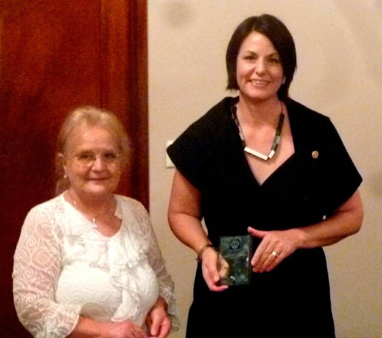 HONOUR: Lions Zone Chairperson Denise Bruce and Sarah U'Brien with her award.