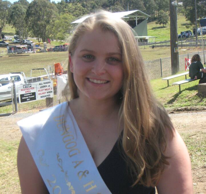 Hardworking University student  Caitlin Muddle was a terrific ambassador for the area as the 2016 Dungog Showgirl.