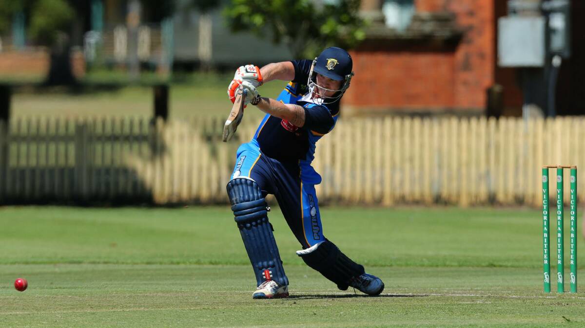 BIG HITTING: Port Stephens' Jarrod Moxey made 101 not out against Paterson on Saturday.