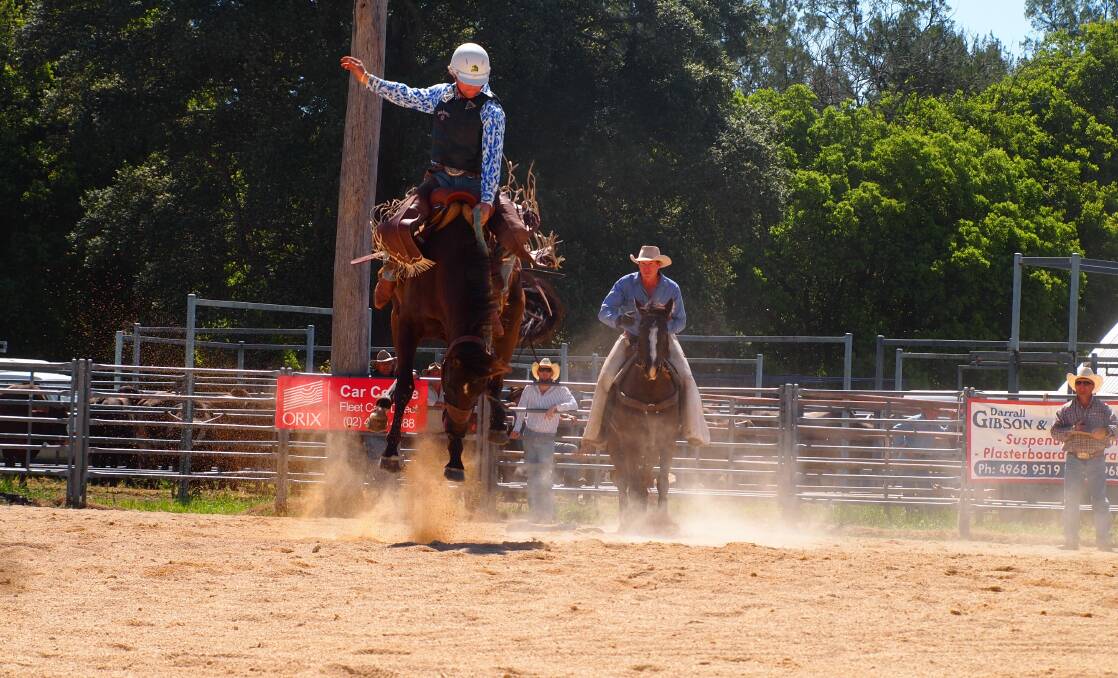 IN THE SADDLE: The Stroud Rodeo and Campdraft is back after its 2015 cancellation due to the April superstorm. Picture: Hannah Baldwin