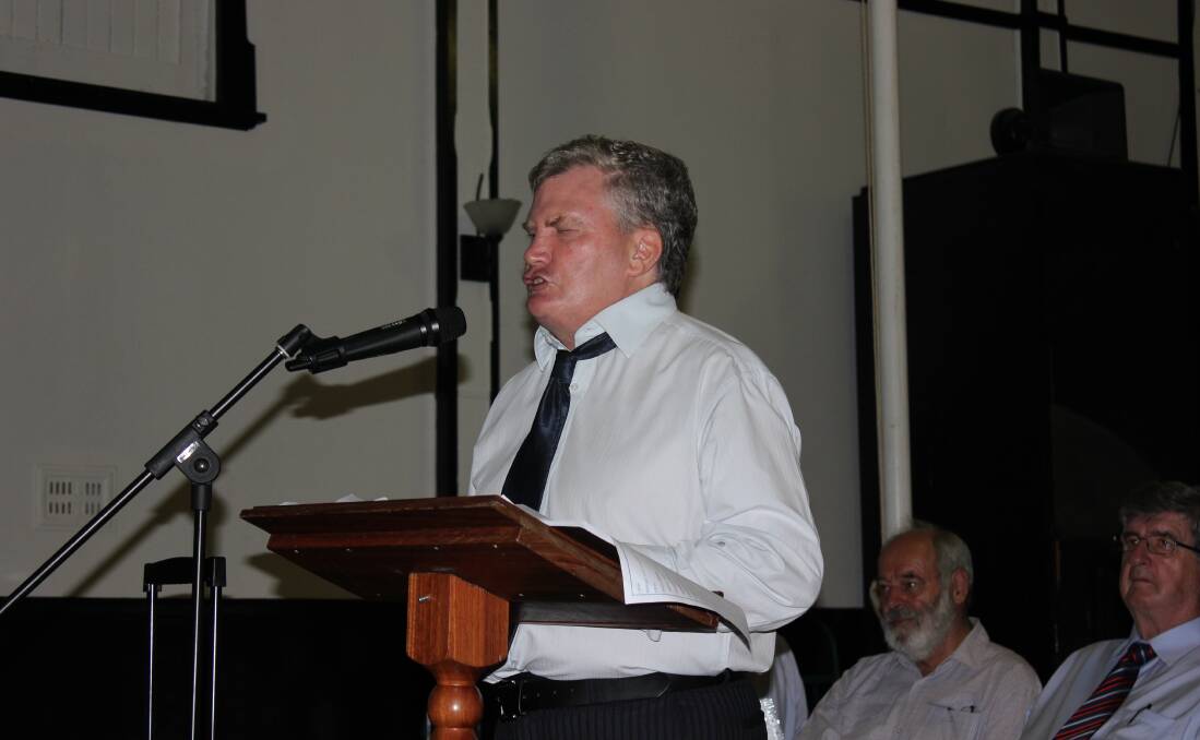 INSPIRATIONAL: Dungog ambassador Nick Gleeson enthralled those gathered at Australia Day celebrations at the James Theatre, Dungog. Picture: Michelle Mexon
