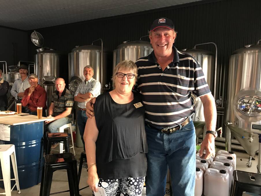 THANKS: Bev Irwin from Dungog Rotary Club with Bill Rumble.