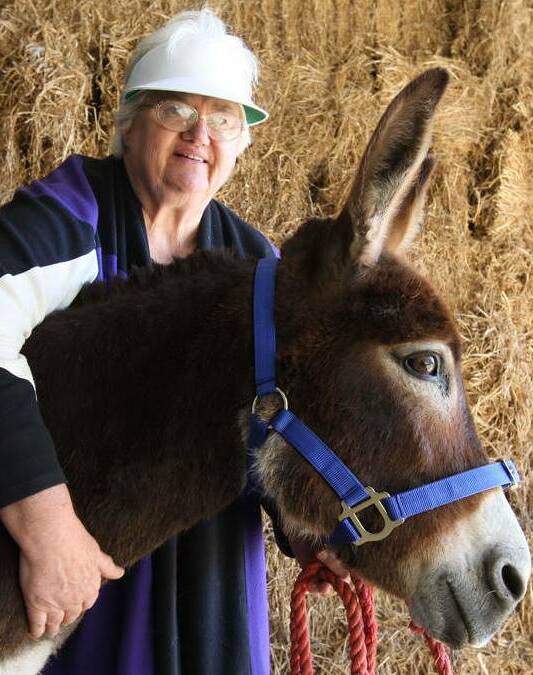 CHARITY: Founder Jo-Anne Kokas with one of the donkeys at the sanctuary, which will open its doors on October 2 to celebrate World Animal Day.
