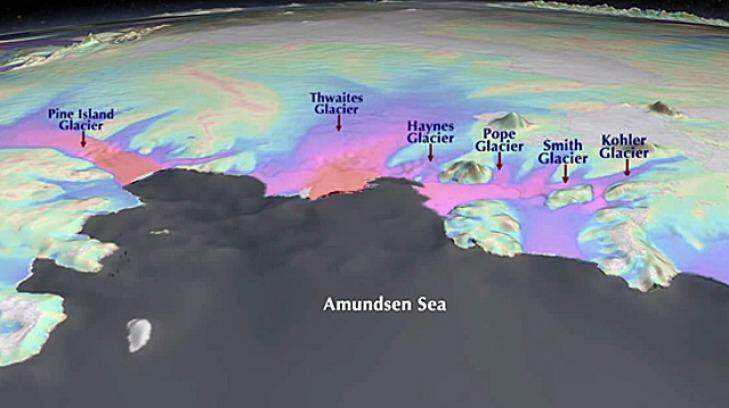 Researchers have found ice shelves in the Amundsen and Bellingshausen seas are the most susceptible to further ice loss. Photo: JPLraw/Youtube