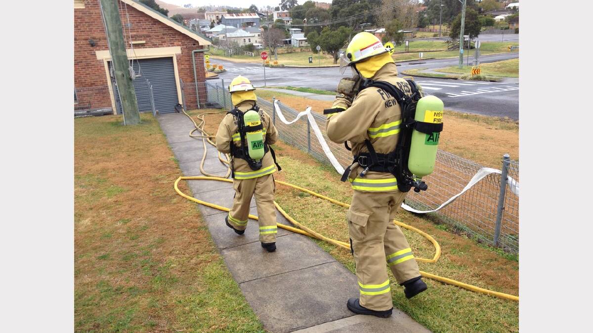 NSW Fire and Rescue personnel from Dungog, Morpeth, Raymond Terrace and Cessnock in training