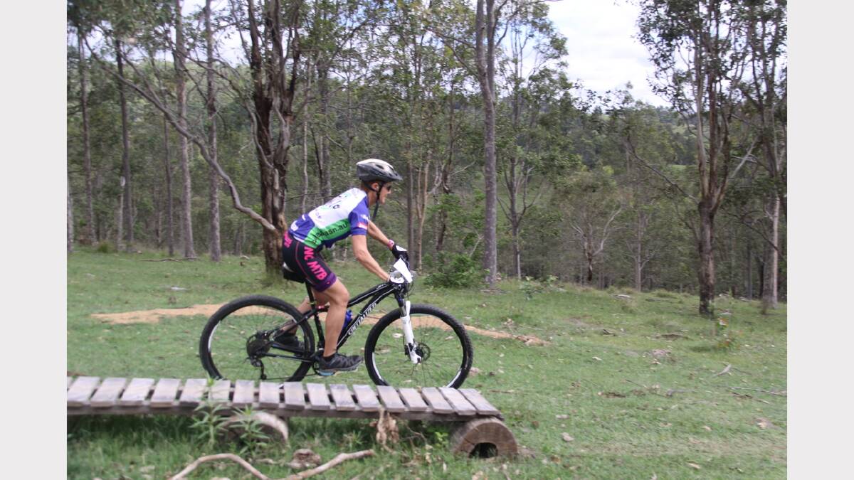 Jane Baker in action at The Common mountain bike festival held in Dungog recently. Photos courtesy of Ros Runciman 