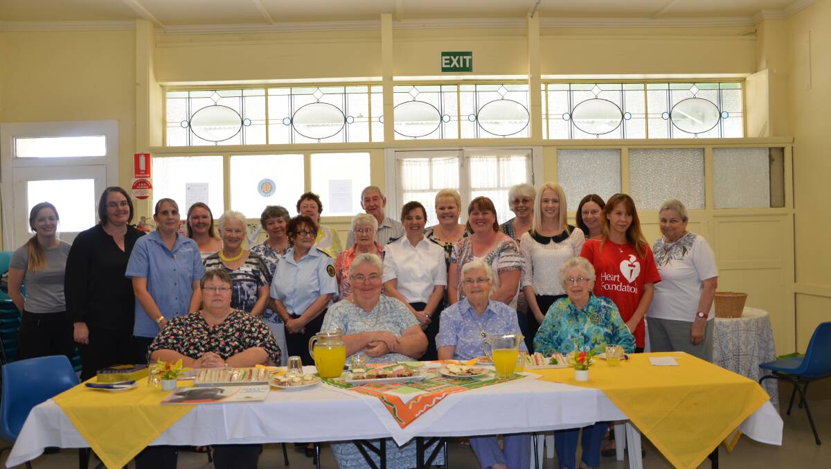 Dungog Sunshine Club executive members, front, Jill Parson, Kay Edwards, Shirley Rumbel and patron Elaine Hawley with recipients of their club’s fundraising.
