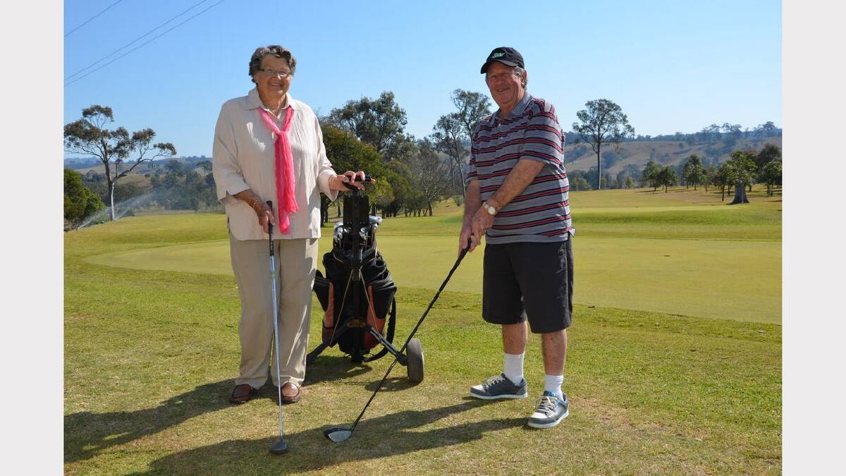 Jean Robertson with Dungog Golf Club president David Berry