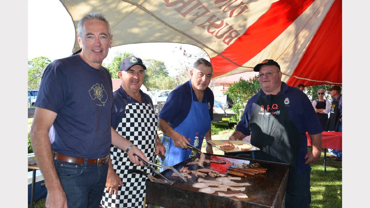 Gresford Rural Fire Brigade cooking the barbecue Grahame Chevalley, David Horn, Ray Forbes and Neville Lawrence