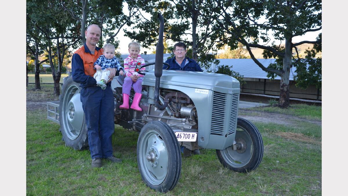 A family affair: Mervyn Turner (right) with son-in-law Ben Morgan and grandchildren Darcy and Charlie Morgan