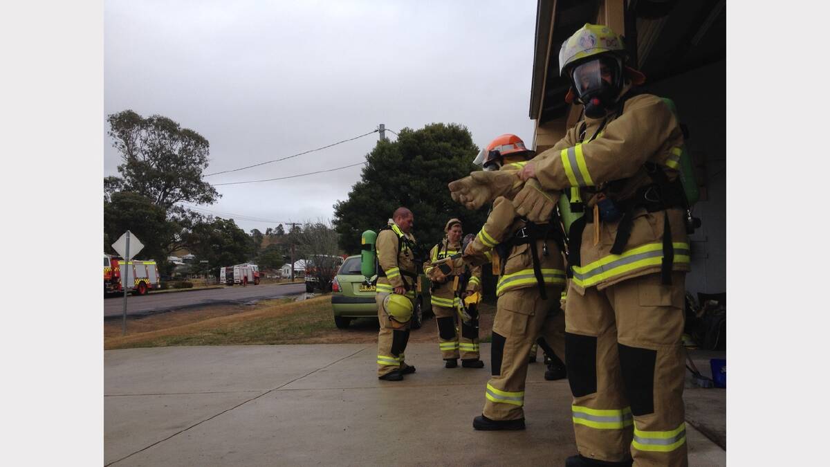 NSW Fire and Rescue personnel from Dungog, Morpeth, Raymond Terrace and Cessnock in training