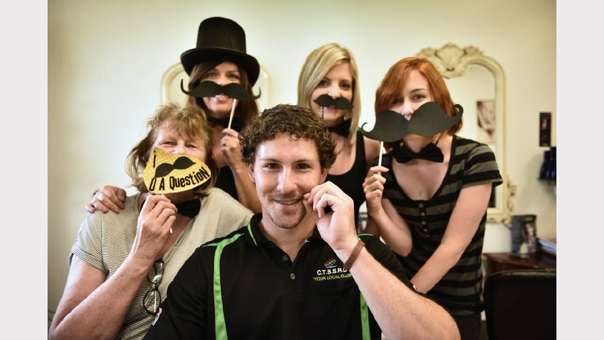 Colleen Duffy, Lisa Lambert-Smith, Brad Steel, Tamara Lye and Zoe Walkom get hairy for Movember in Clarence Town. Photo by Perry Duffin