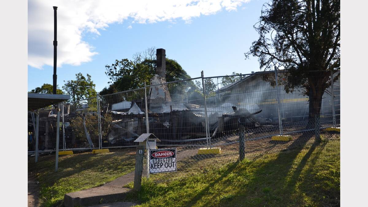 The Dungog home which was totally destroyed by fire in the early hours of Sunday morning.