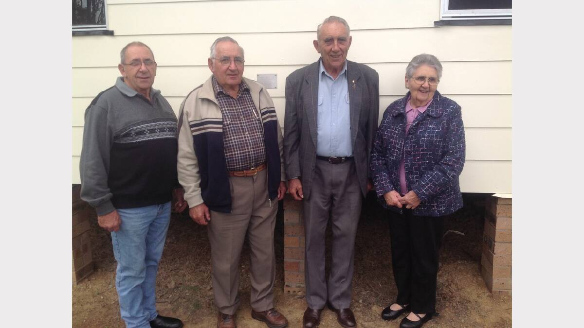 Siblings Allan Eyb, Mervyn Eyb, Don Eyb and Daphne Cummings at the opening of the hall extensions