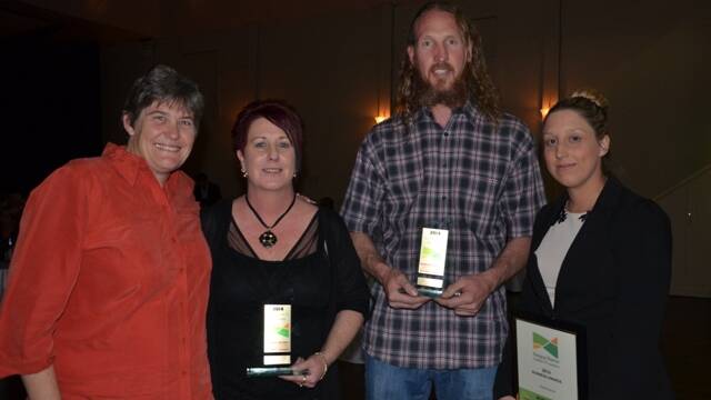 Tracy Norman from Settlers Arms, sponsor of the Outstanding Employee over 25 years award with winners -Charmaine Dickson and Wazza Coe and runner-up Alisha Reeves.