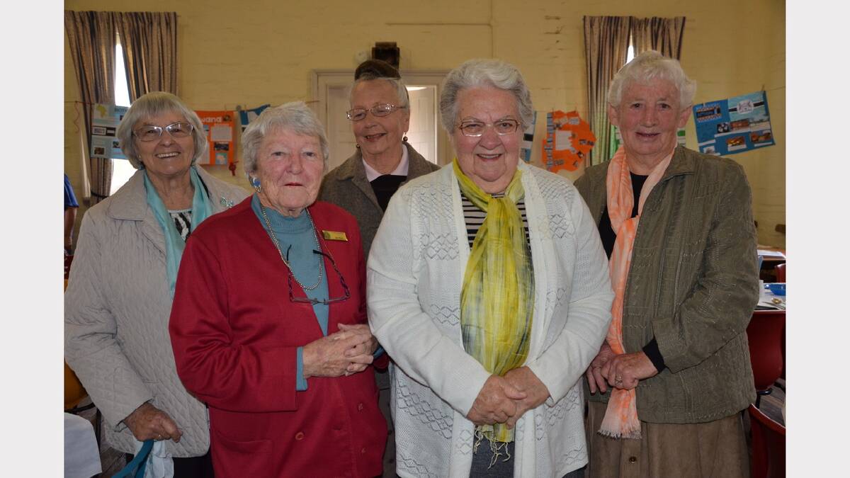 Mavis Henly from East Maitland, Yvonne Wilkinson (Cessnock Evening); front, Joy Potts (Cessnock Evening), Val Wild (East Maitland) and Margaret Witney from Merriwa