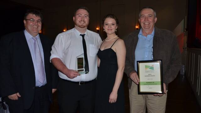 Winner of the Outstanding New Business Award was Norris IT. Presenting the award to Tim and Racheal Norris was Ross Taggart from Hunter Business Chamber and runner-up Stephen Dooley from Safety Check.