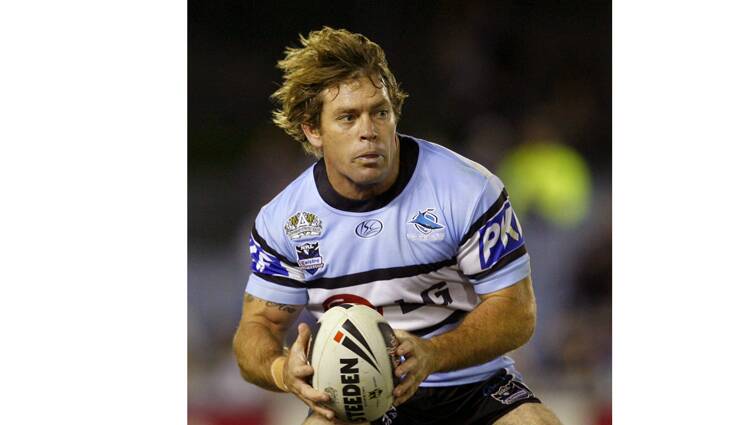 Brett Kimmorley playing with the Cronulla Sharks.