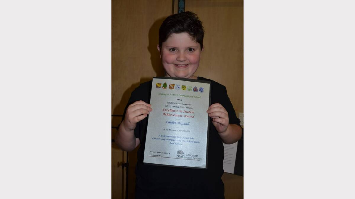 Caiden Bagnall from Glen William received a student award