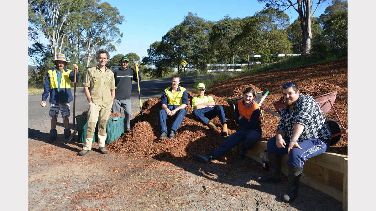 Michael Grothaus (second from left) with work for dole participants Wayne Miners, Jamie Bidner, Chris Leayr, Bruan Nivens, Charlie Shean and Matthew Faulkner