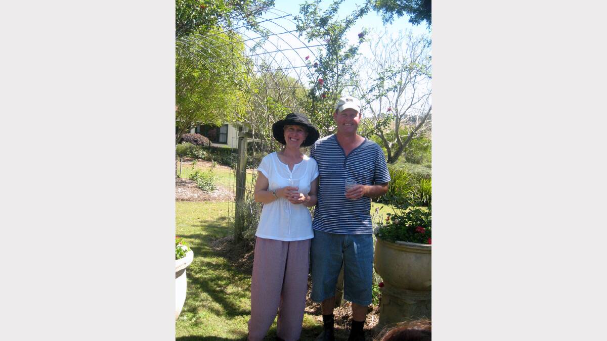 Julia and Chris St Clair in their garden at Ridgeview, East Gresford.