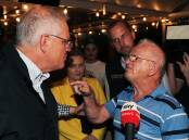 Scott Morrison was confronted at the Edgeworth Tavern. Picture: Peter Lorimer