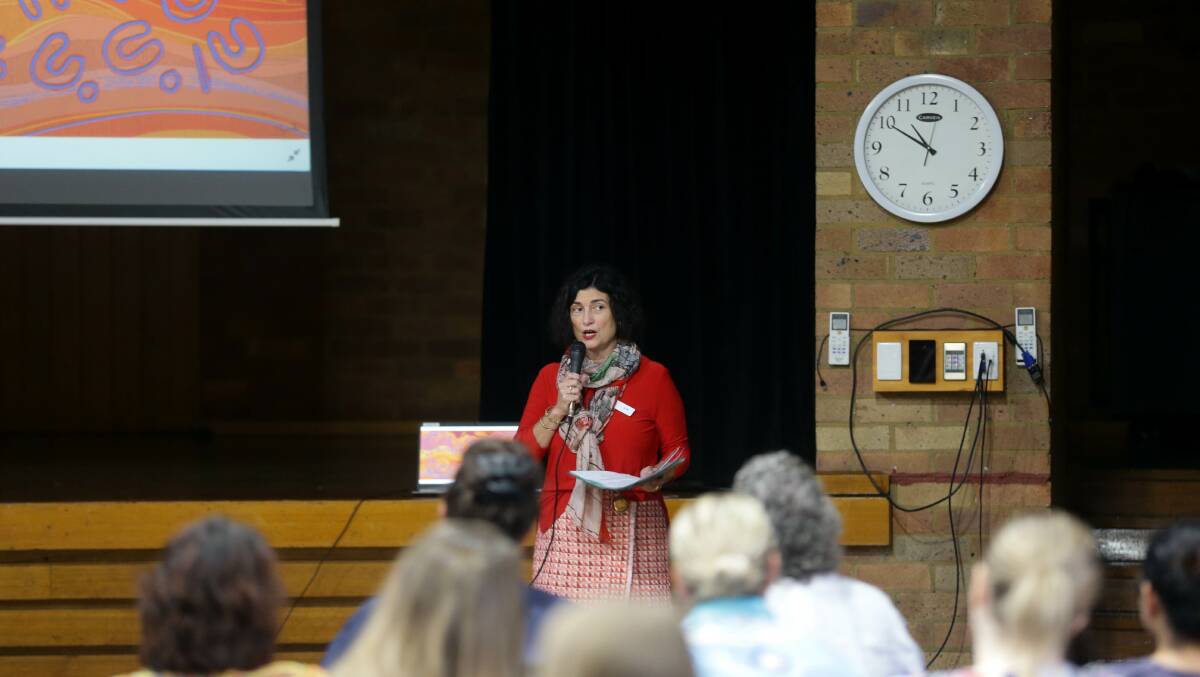 Carrie's Place chief executive officer Jayne Clowes speaking in Kurri Kurri in 2022. Picture by Jonathan Carroll