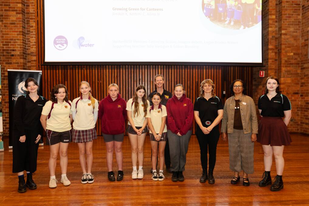 Dungog High School on stage at the Hunter WiSE Women in STEM program. Picture supplied.