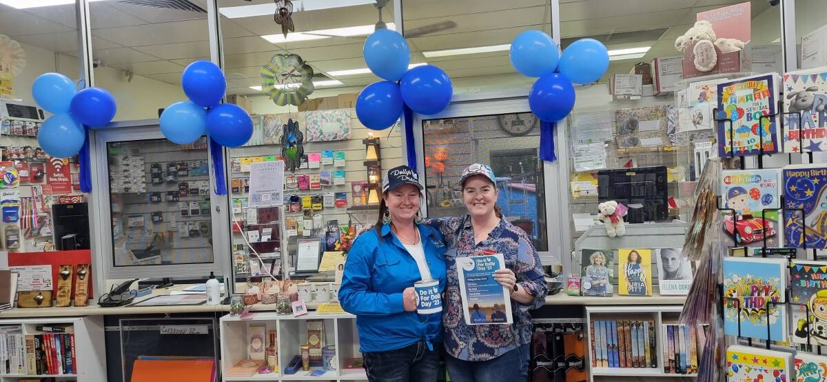 Dannii Jeffery and Samantha Zuber at Clarence Town Post Office's 2023 Do It For Dolly Day. Picture supplied 