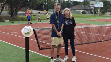 Coach Chris Herden and his partner Lyn-Marie Herden at the tennis camp. Picture by Angus Michie