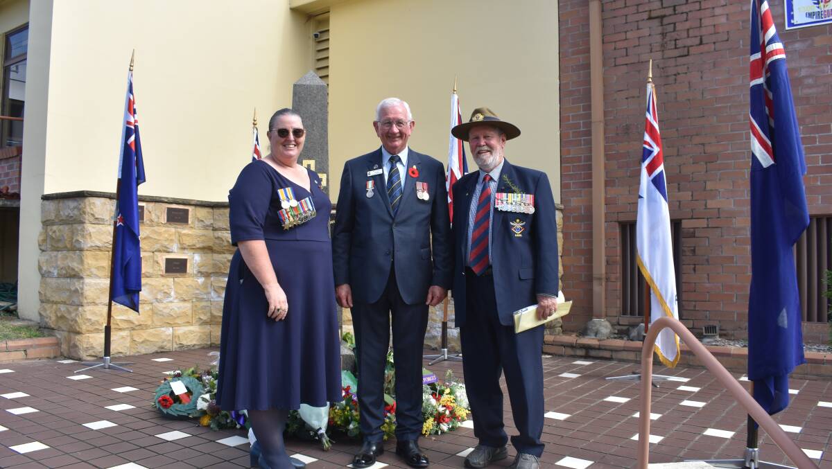 RSL Sub-Committee affiliate member Lyn Campbell, president Neil Tickle and vice-president Nick Helyer. Picture by Angus Michie