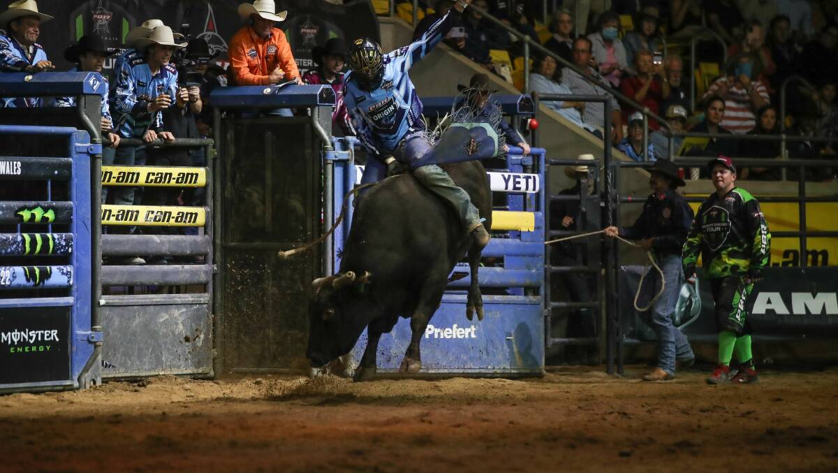 BULL: Dungog resident Oscar Leake riding in Tamworth. Picture: Supplied
