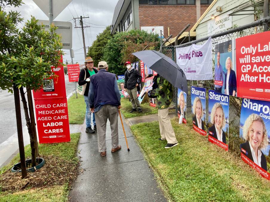 Invalid: Eight voters at Cooks Hill City Scout Group Hall in Wickham will not have their votes counted after they were given the incorrect ballot paper. Picture: Michael Parris 