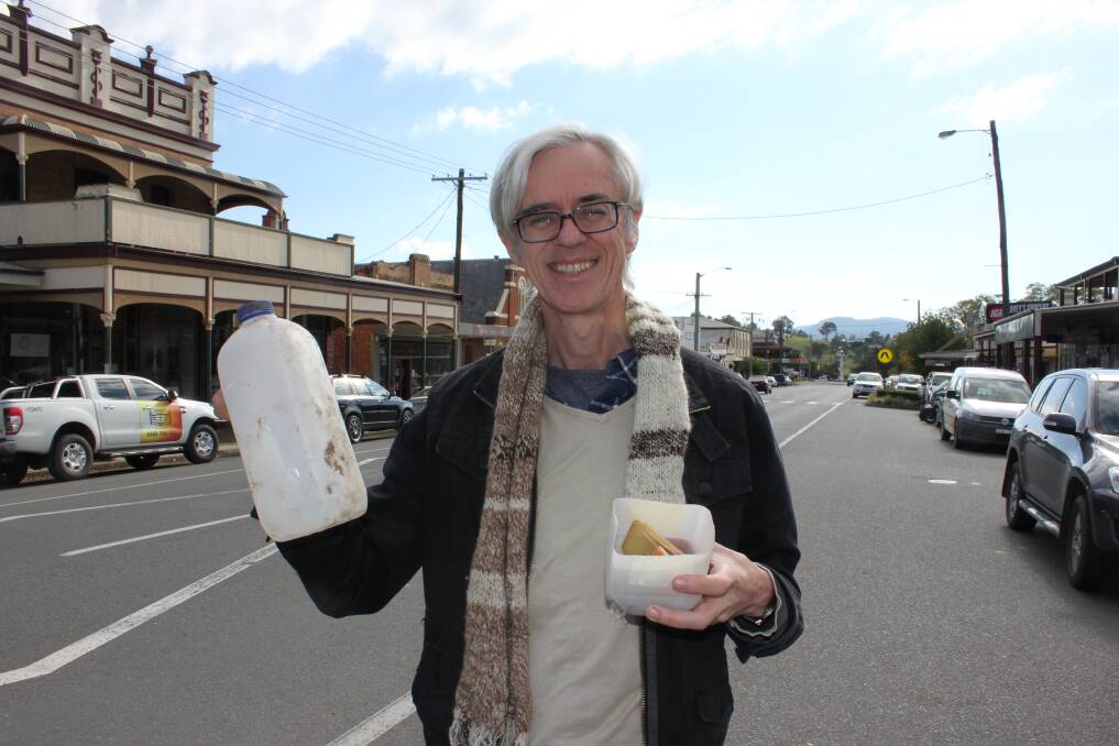 SHARE YOUR IDEAS: Paterson Allyn Williams Science Hub member John O'Brien with his nifty milk carton "hack" his family uses to organise small items in their shed.
