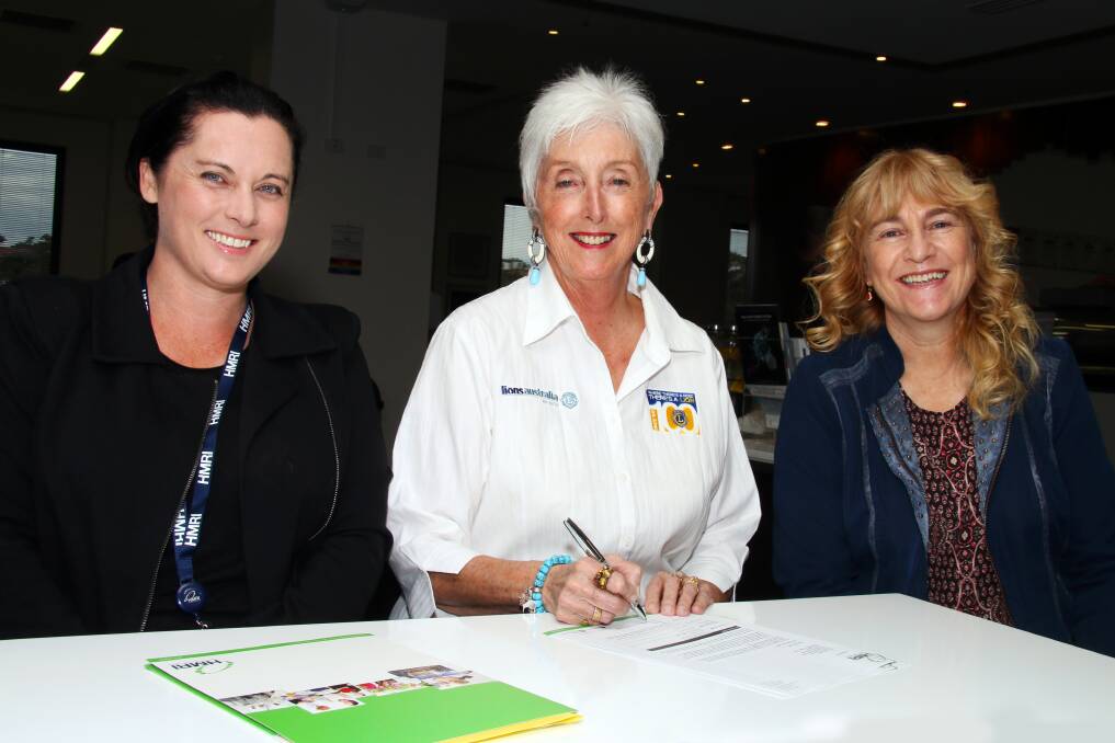 VISION: HMRI’s Rebekah Wilson, Carole Powell and Associate Professor Sally McFadden. The Lions District has raised $25,000 for research into myopia.