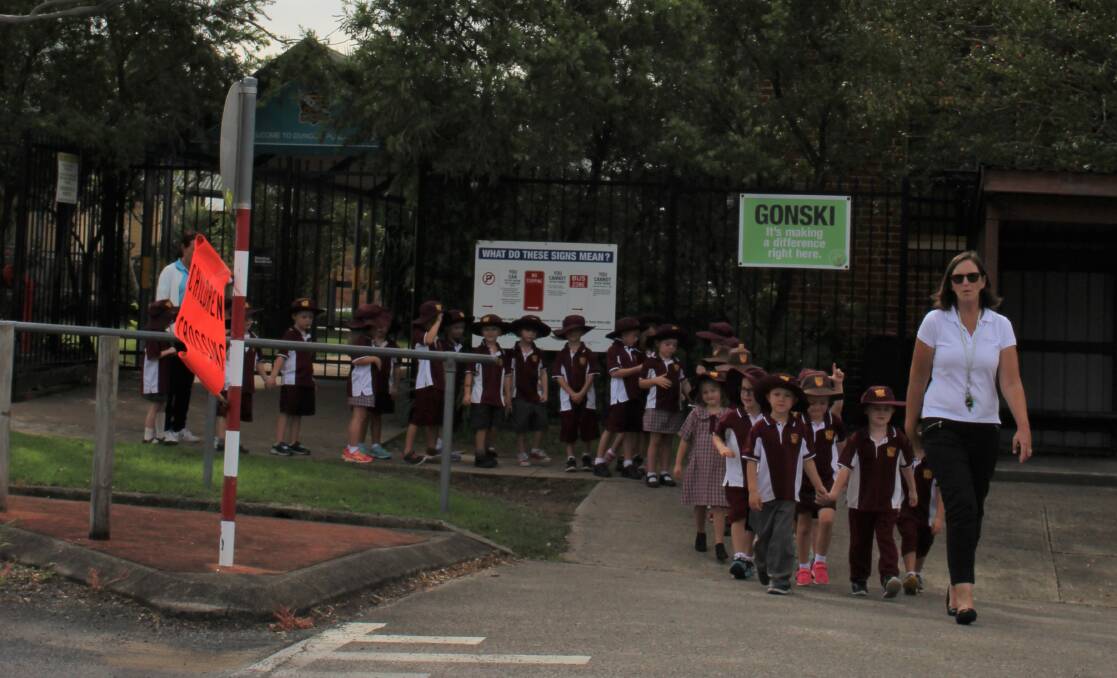 WALK SAFELY TO SCHOOL DAY: Dungog Public School students have been practicing for the national day this Friday which encourages families to do more walking.