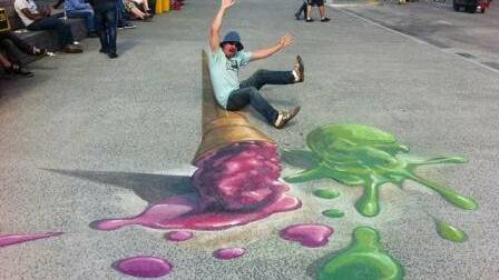 Chalk art –  coming to a footpath near you