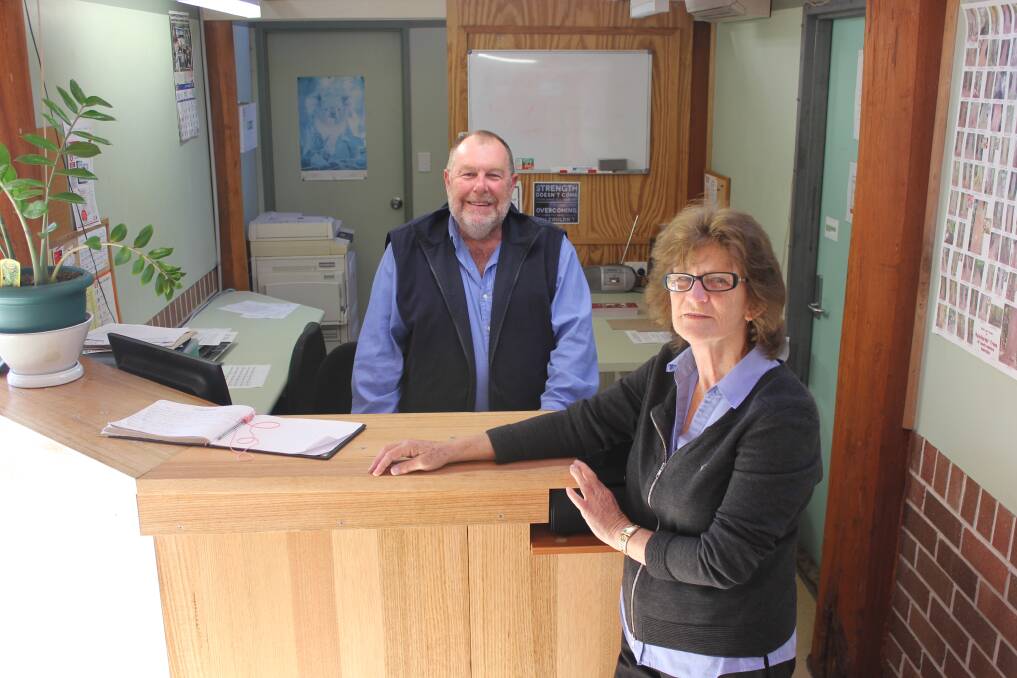 Ivan Skaines and Wendy Farrow with the new counter at the VIC.
