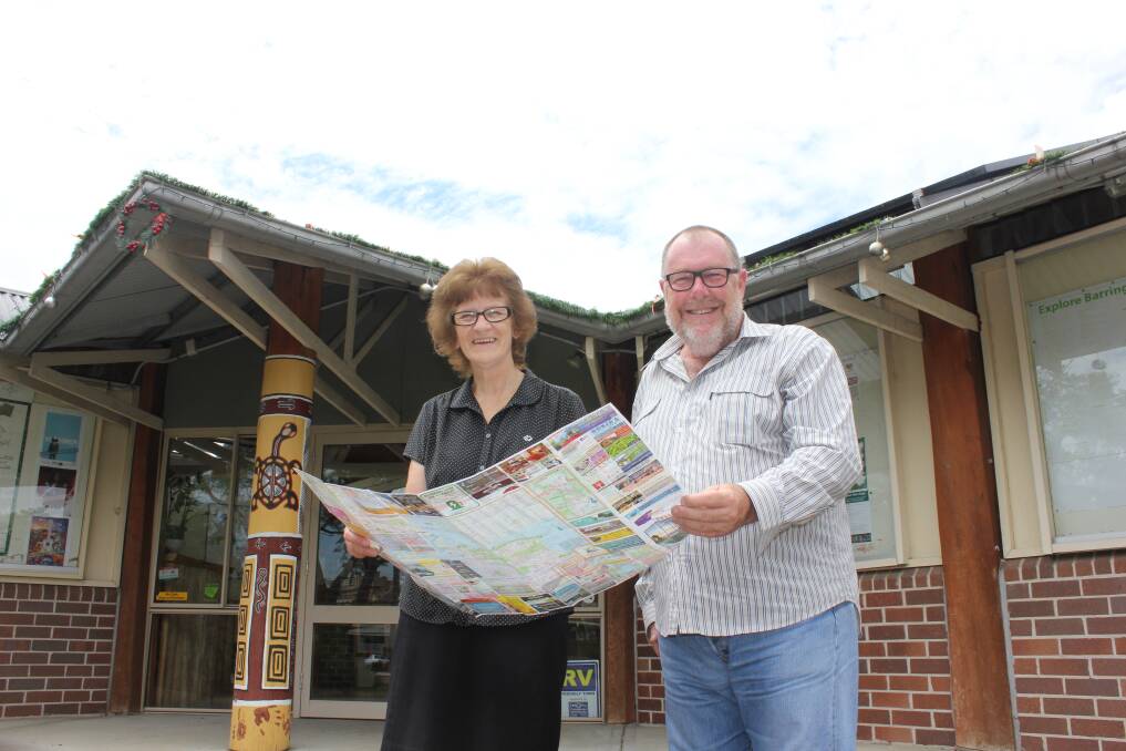 TOURISM ON TRACK: Dungog Shire Council's Tourism Officer Wendy Farrow with economic development and tourism co-ordinator Ivan Skaines at the Visitor Centre.