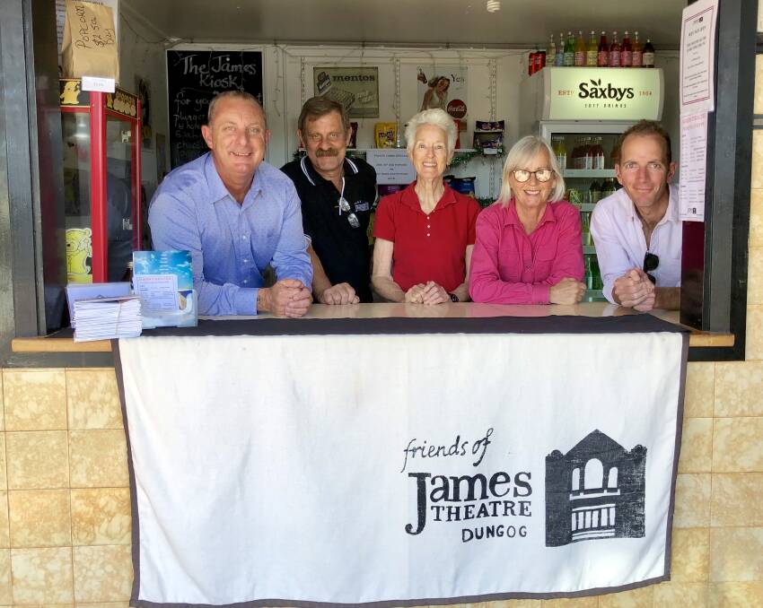 FUNDS: Michael Johnsen MP with Friends of the James Theatre Simon Hinton, Judy Boyden, Liz Hughes and James McKay.