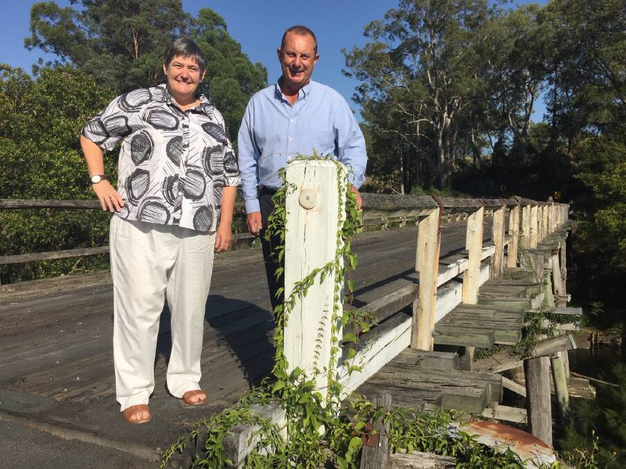 FUNDS: Dungog Mayor Tracy Norman and Upper Hunter MP Michael Johnsen.