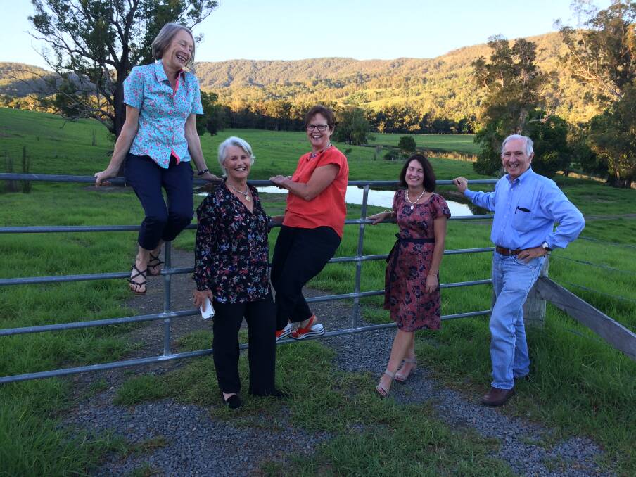 Entries welcome: The Sculpture on the Farm Committee at the event's Fosterton site - Lisa Connors, Philippa Graham, Liz Jones, Philippa Wilson and John Graham.
