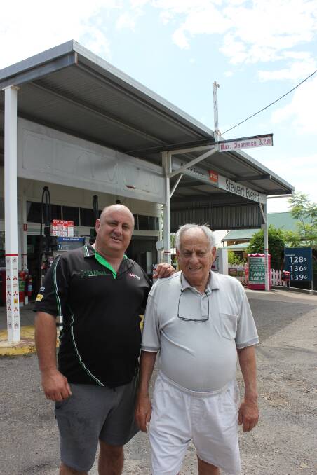 FAREWELL: Scott and Stewart Everett at the Gresford Fuel and Automotive Service Centre.
