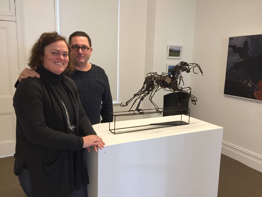 GALLERY OPENS: Sarah Crawford and Stephens Hobbs in their new gallery in Dowling Street.