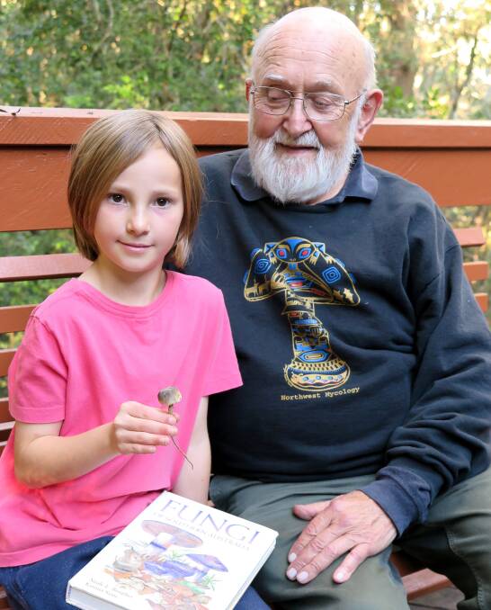 DISCOVERY: Tess Brumfield, aged 10, with the truffle identified by Dr Jim Trappe. Tess's find will be added to the mycological collection at the NSW State Herbarium at Orange.