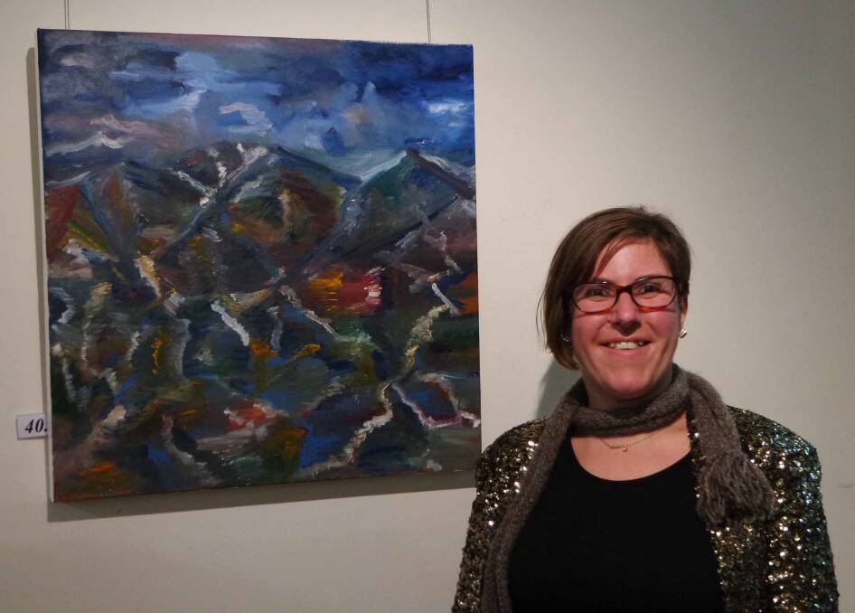 ARTISTIC: Sarah Turrin with her artwork.