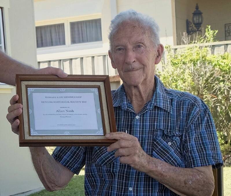 HUMBLED: Allan Nash has been formally recognised by the Dungog Historical Society.