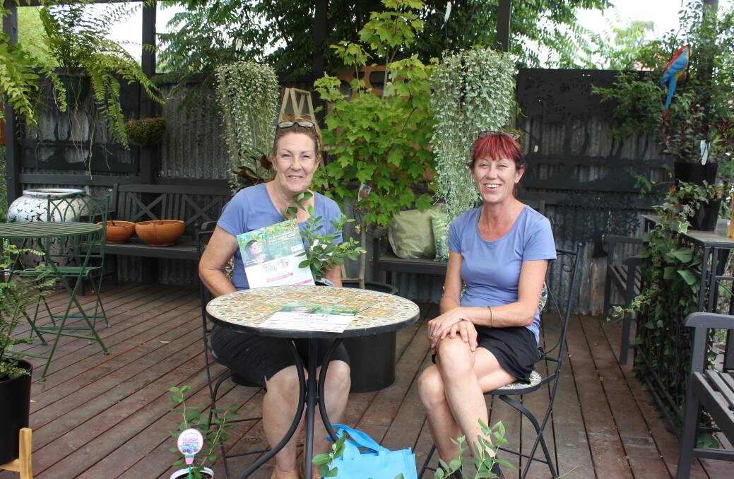 CHAT: Catching up in the garden is a delight - Janice Bonamy and Erika Seck have a quick break at Country Elegance Gardens and Gifts ahead of Green Releaf 2019.