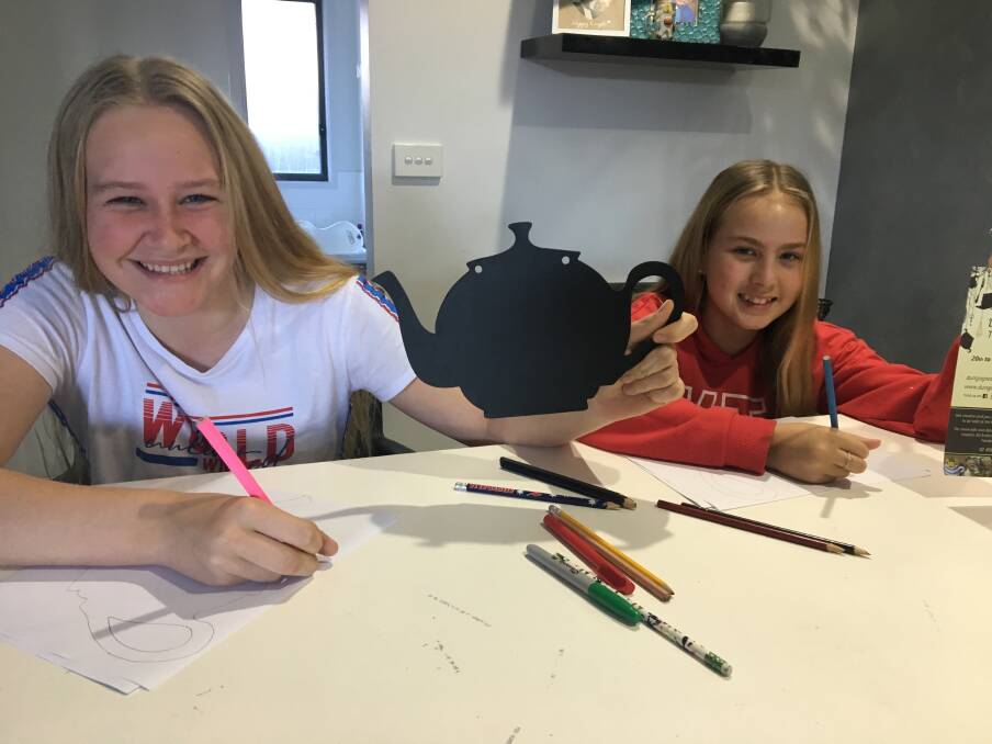 ARTY: Rubi Duck and Pippa Graham try their hand in the creative art competition for children which features prizes in age groups from pre school to high school.