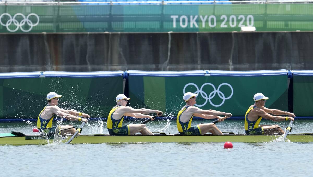 OLYMPIC GOLD: Spencer Turrin and his Oarsome Fourtsome teammates have won gold in the men's fours.